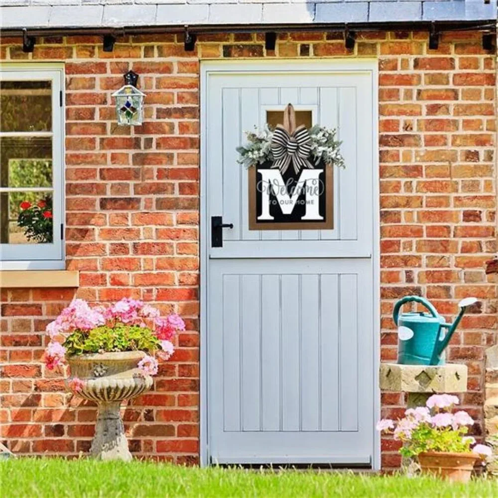 All Year Round Front Door Garland, Front Porch Decoration 26 Letter Welcome Sign